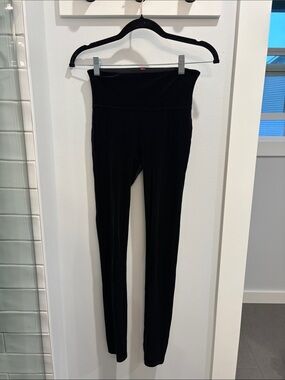 SPANX Black High-Waist Velvet Leggings